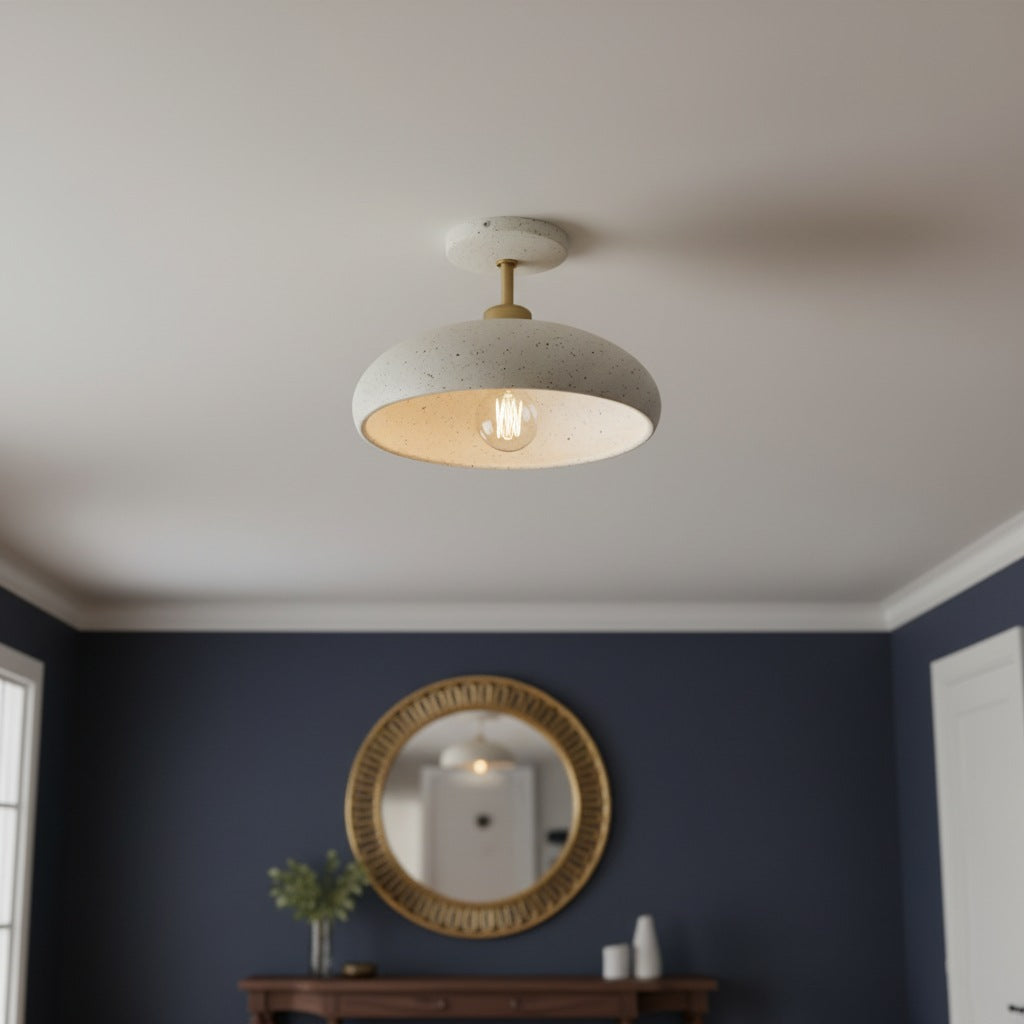 Freyza | Messingfarbene keramische Deckenleuchte – Schlafzimmer Wohnzimmer