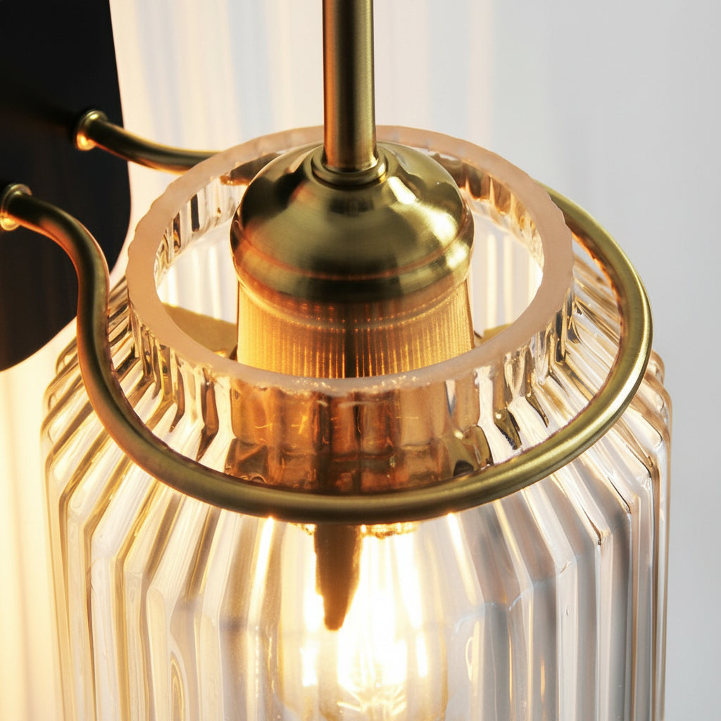 Freyza - Modern Ripple Glass Wall Sconce – Elegant Gold Funnel Wall Lamp (E27)