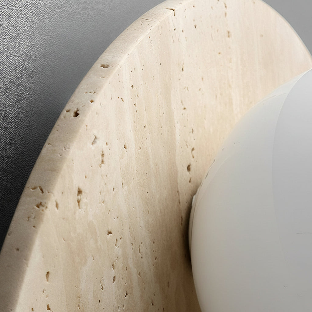 Freyza - Travertine Wall Sconce – Wabi-Sabi Yellow Natural Stone G9 LED (12-20cm)