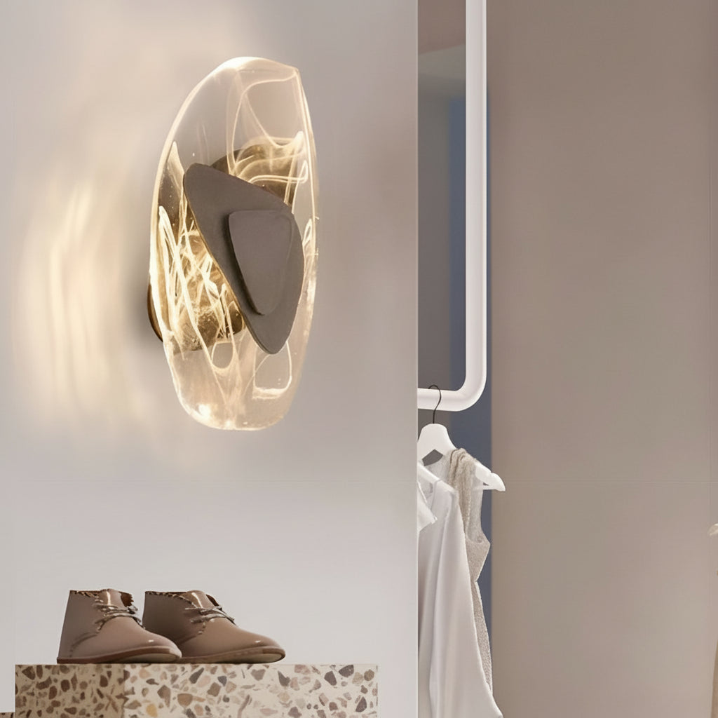 Freyza - Modern Glass Globe Wall Sconce – 3-Color Dimmable LED Wall Light (Gold/Black)