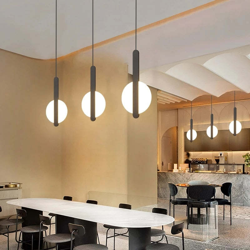Freyza | Doria Suspension LED moderne noire et blanche – Cuisine moderne, salle à manger