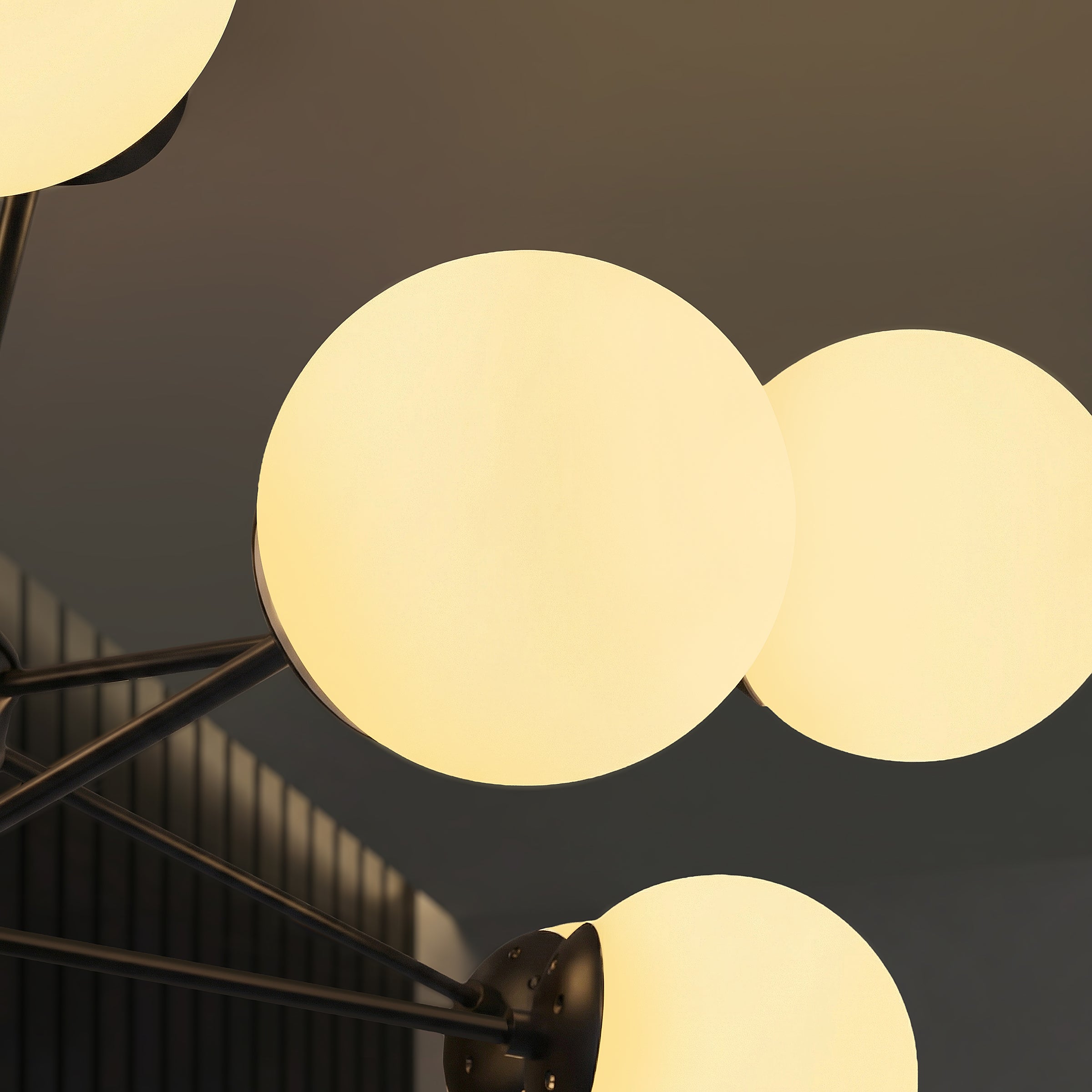 Freyza - Lightsin Cumulus - Modern Metal Chandelier Tubular Design Chandelier with LED White Shade