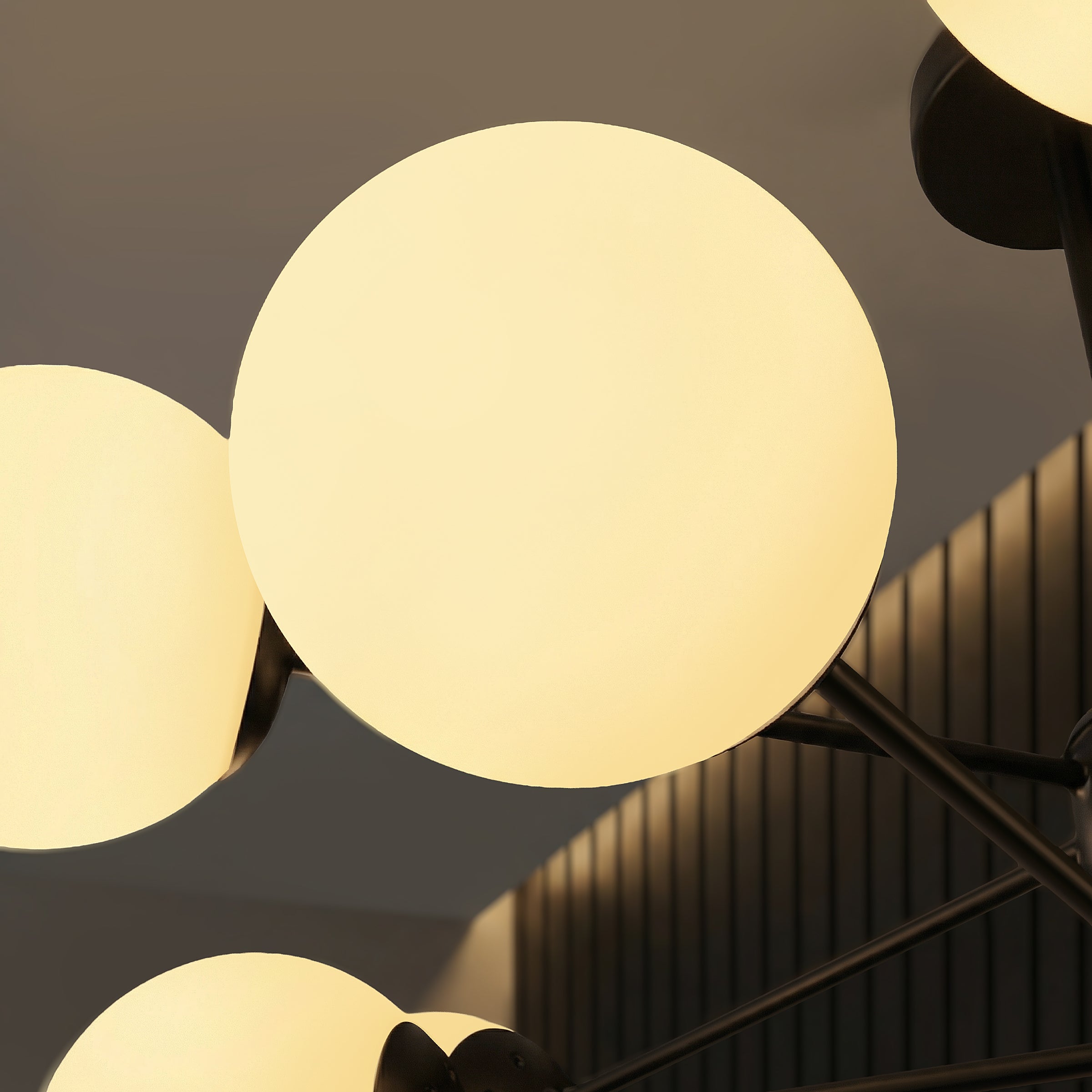 Freyza - Lightsin Cumulus - Modern Metal Chandelier Tubular Design Chandelier with LED White Shade