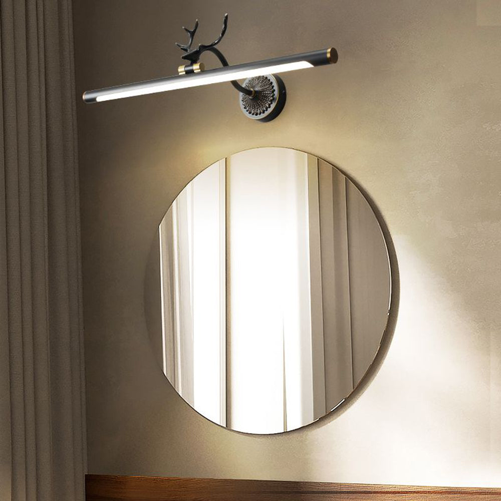 Freyza | Applique de salle de bains noire en laiton – Miroir de salle de bains moderne