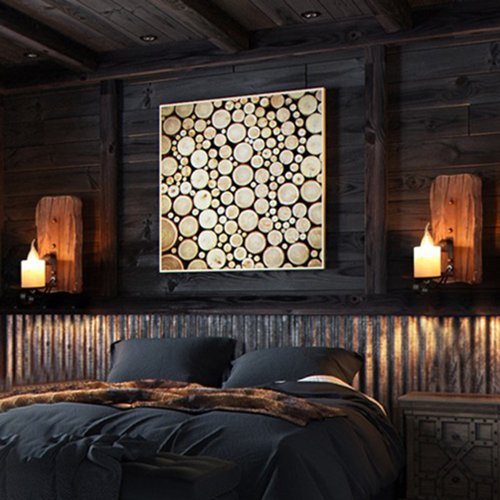 Freyza | Applique murale intérieure en bois – Chambre et salon vintage