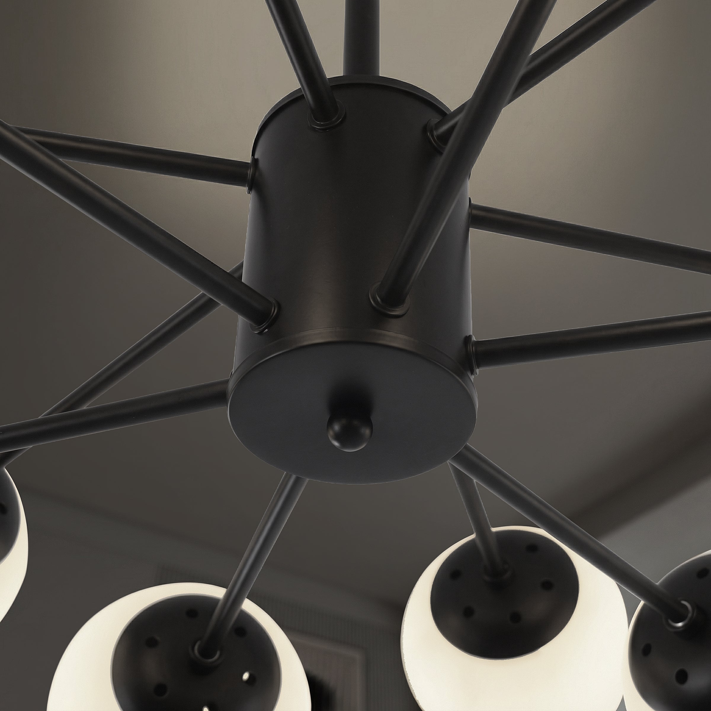 Freyza - Lightsin Cumulus - Modern Metal Chandelier Tubular Design Chandelier with LED White Shade