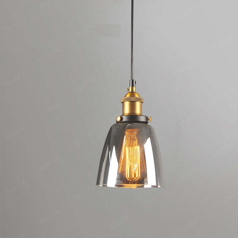 Freyza | June Industrial Glass Glass Pendant Light – Industrial Kitchen Dining Room
