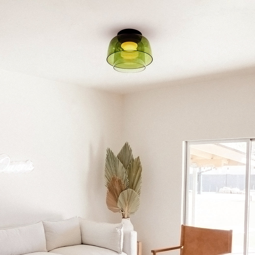 Freyza | Glass Flush Mount Ceiling Light – Modern Bedroom Hallway Kitchen