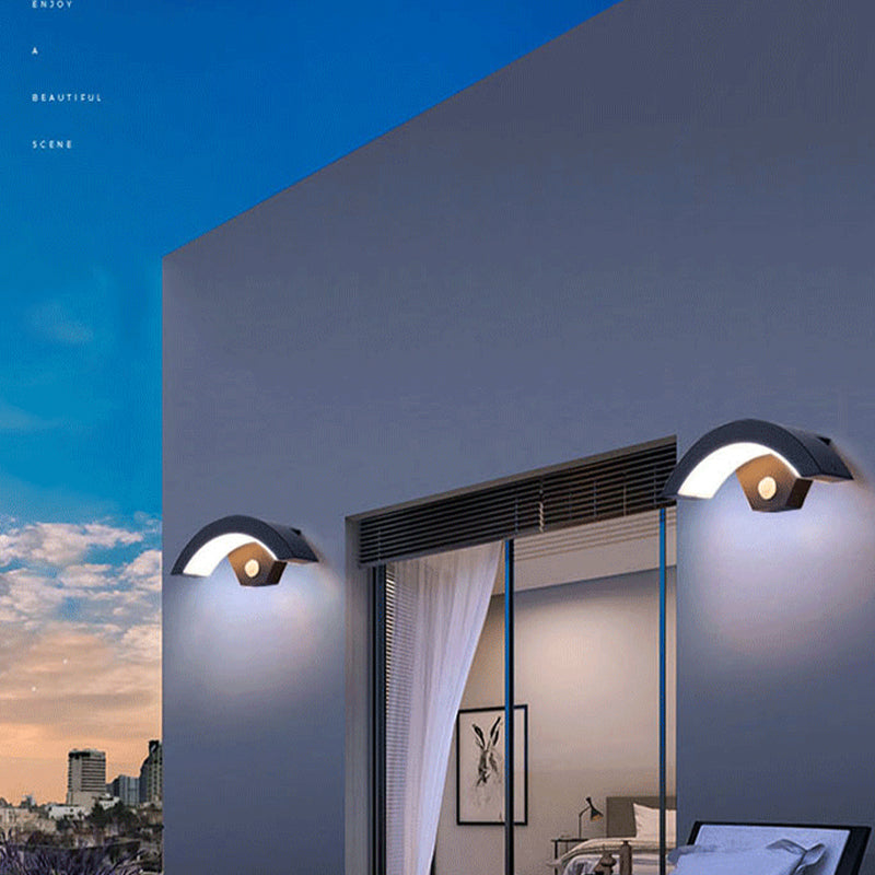 Freyza | Elvon Nordic Arc Black Outdoor Wall Light – Nordic Garden Porch Exterior