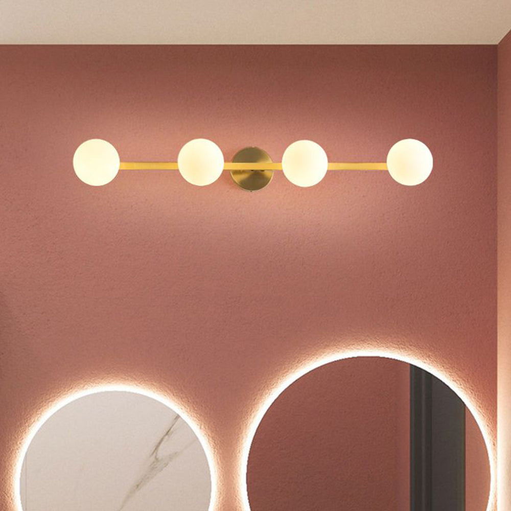 Freyza | Applique murale dorée en verre pour salle de bains – Miroir rétro pour meuble-lavabo de salle de bains