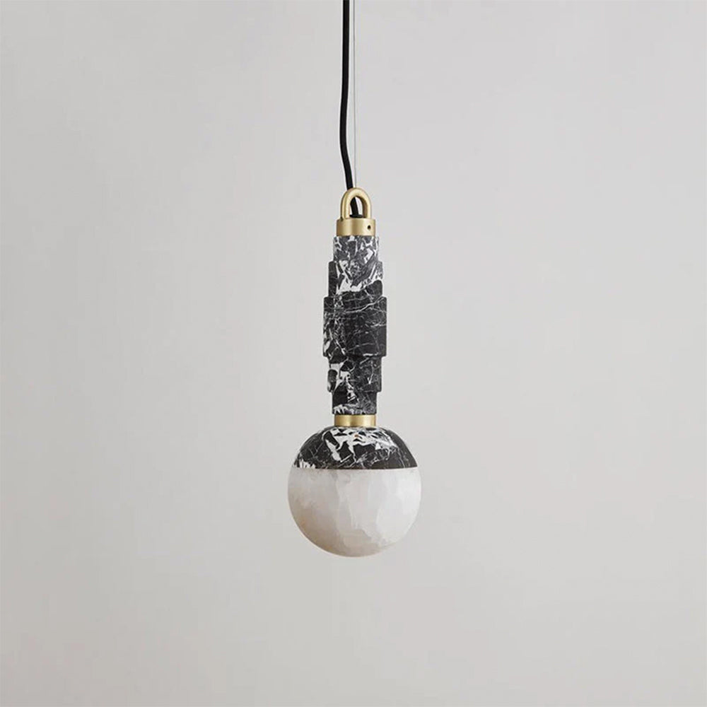Freyza | Vevinir Marble Alabaster Marble Pendant Light – Kitchen Dining Room