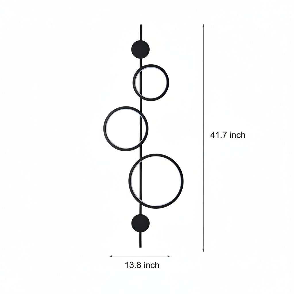 Freyza - LED Wall Sconce Light – Modern Geometric Circles Linear (106x35cm / 41.7x13.8 in)