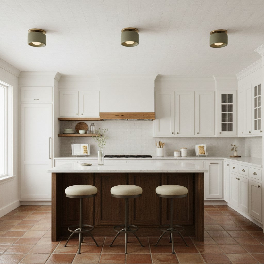Freyza | Kiln Porcelain Drum Ceiling Light