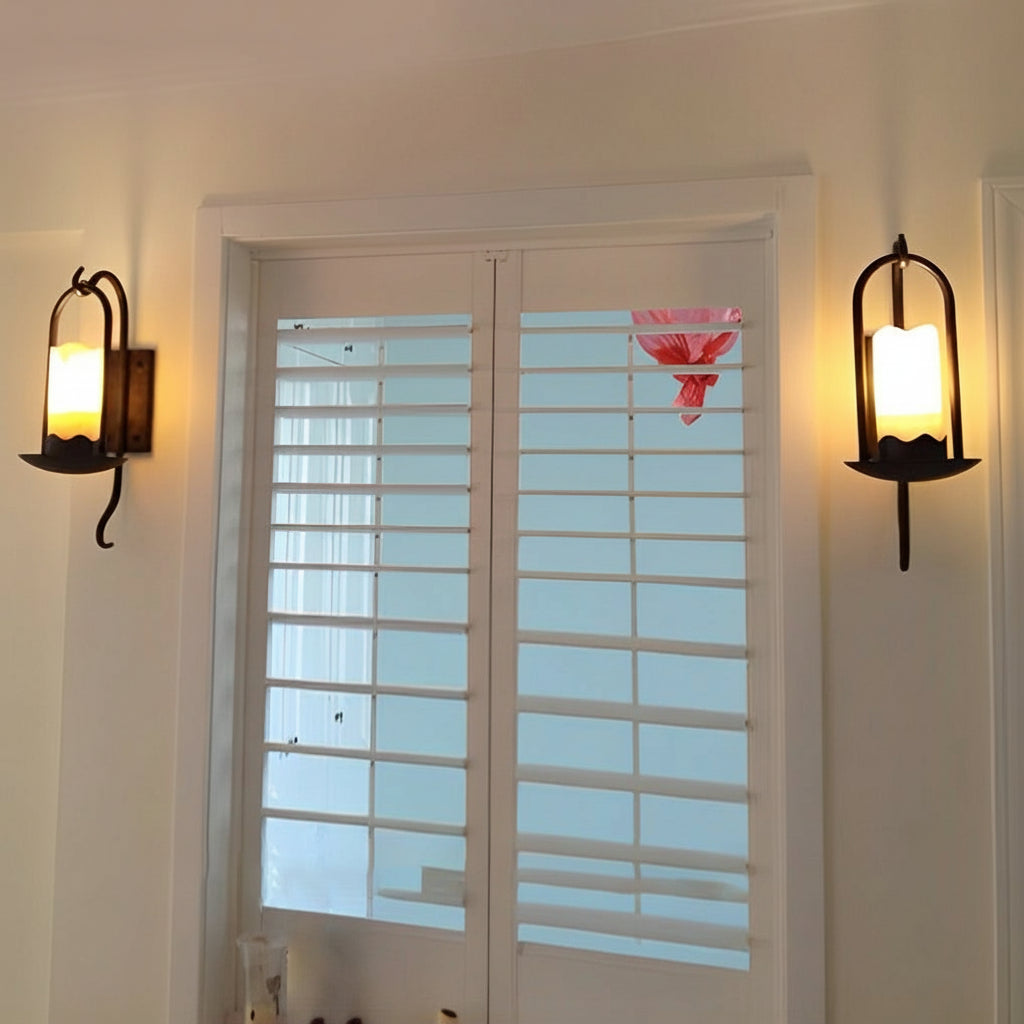 Freyza - LED Wall Sconce Light – Modern Candlestick Iron Marble Texture (50x18cm / 20x7in)