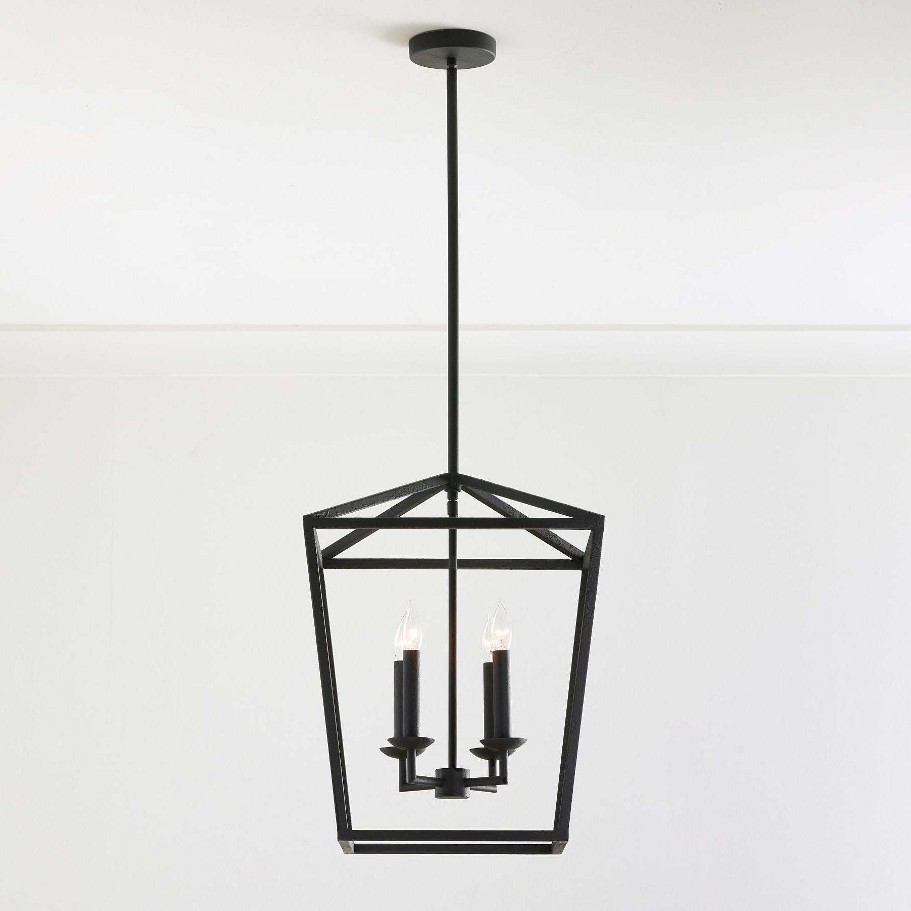 Freyza | Lodge Lantern Brass Pendant Light
