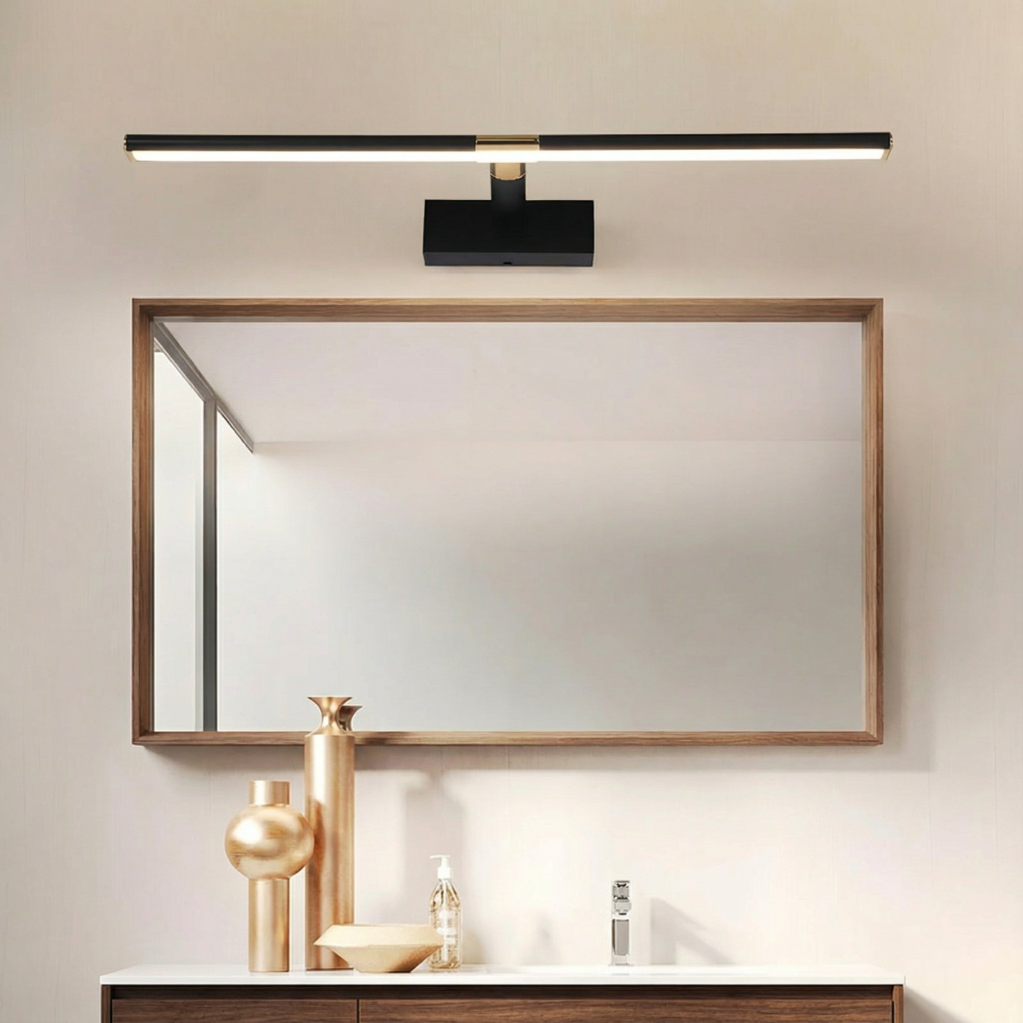 Freyza - LED Bathroom Vanity Light Adjustable Aluminum Anti-Fog Sconce Black Gold Silver 40cm-50cm