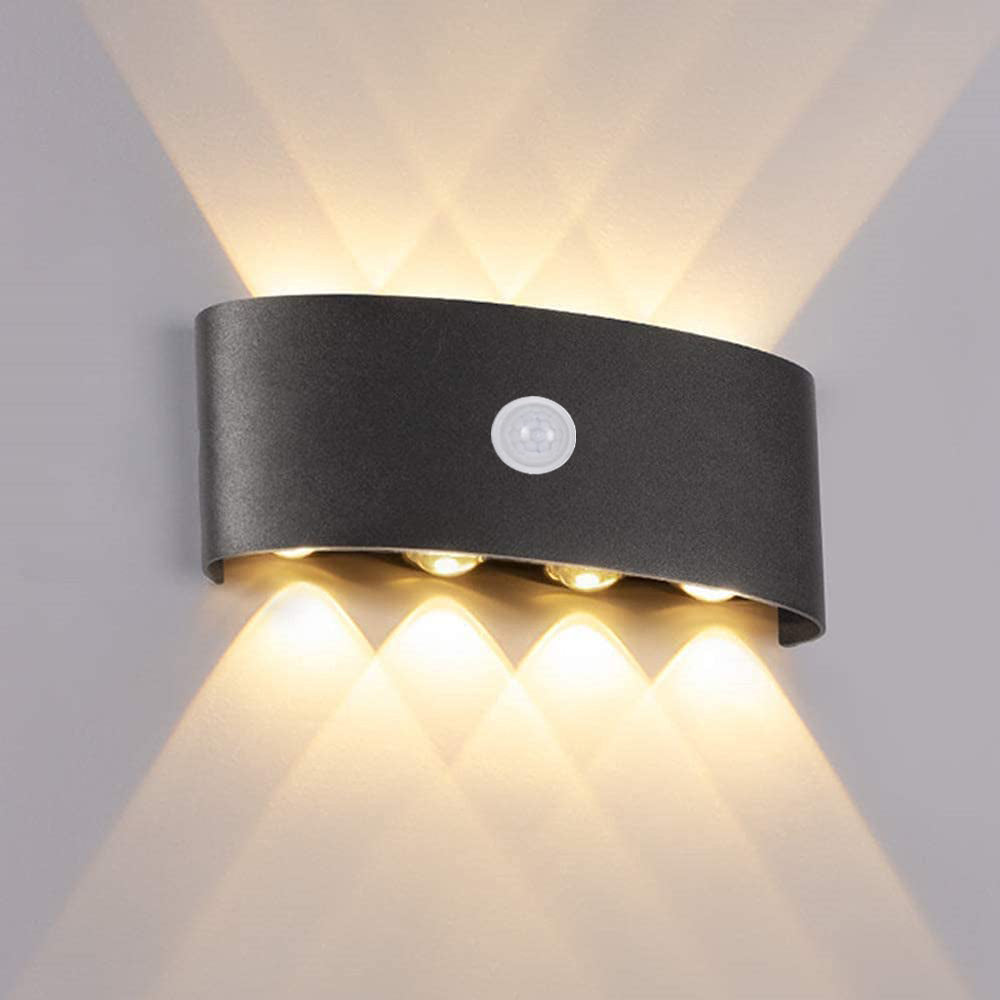 Freyza | Applique murale extérieure noire et blanche – Éclairage moderne pour jardin, porche et extérieur