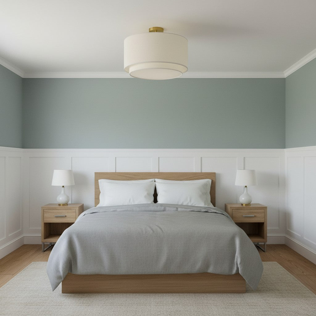 Freyza | Fabric Flush Mount Ceiling Light – Contemporary Bedroom Hallway Kitchen