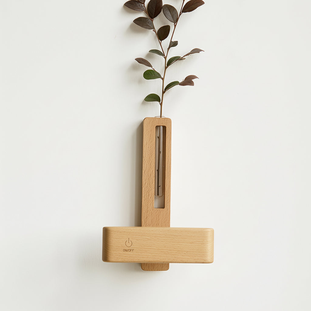 Freyza - LED Wall Sconce Light – Minimalist Wooden Magnetic USB Rechargeable (12x4cm / 4.7x1.5in)