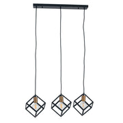 Freyza – Alessio 3-Light Black & Gold Cube Pendant Ceiling Light | Adjustable Metal LED Compatible Fixture