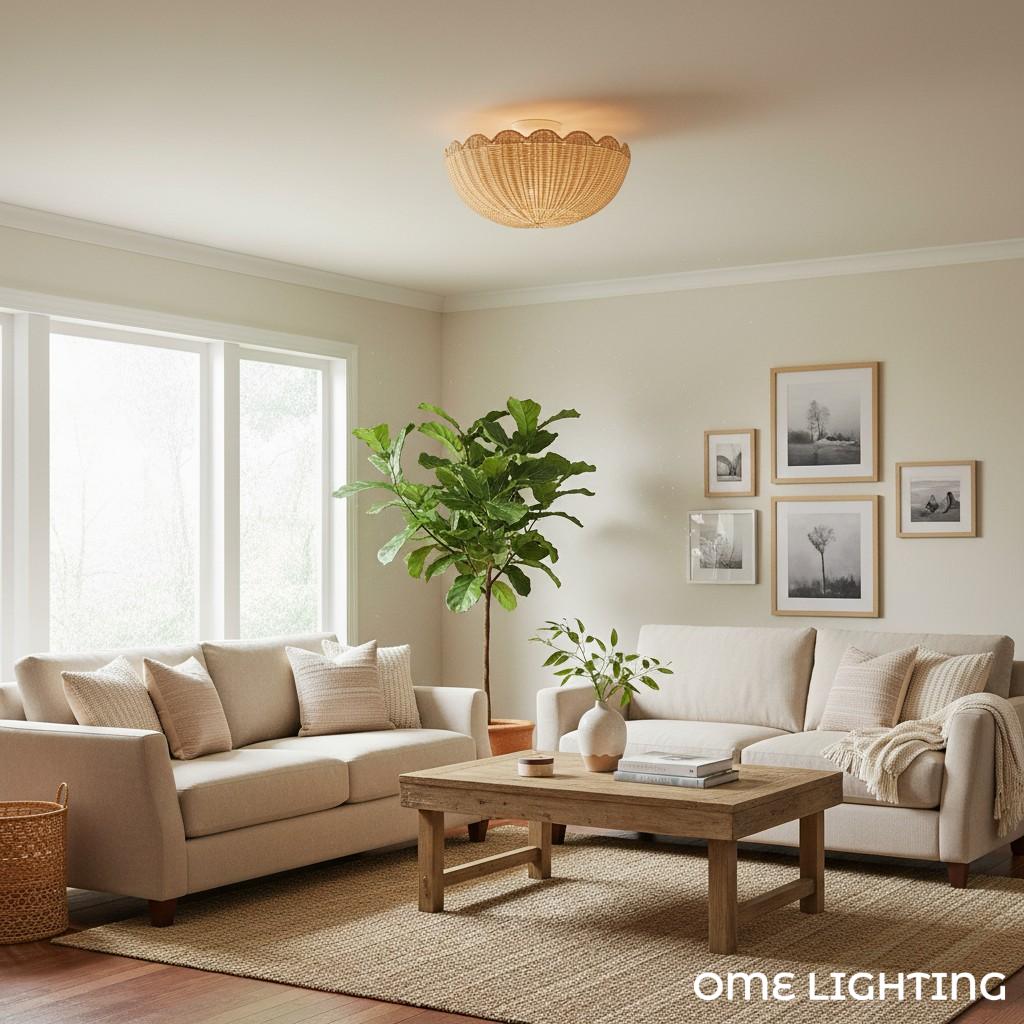 Freyza | Rattan-Deckenleuchte – Schlafzimmer, Wohnzimmer