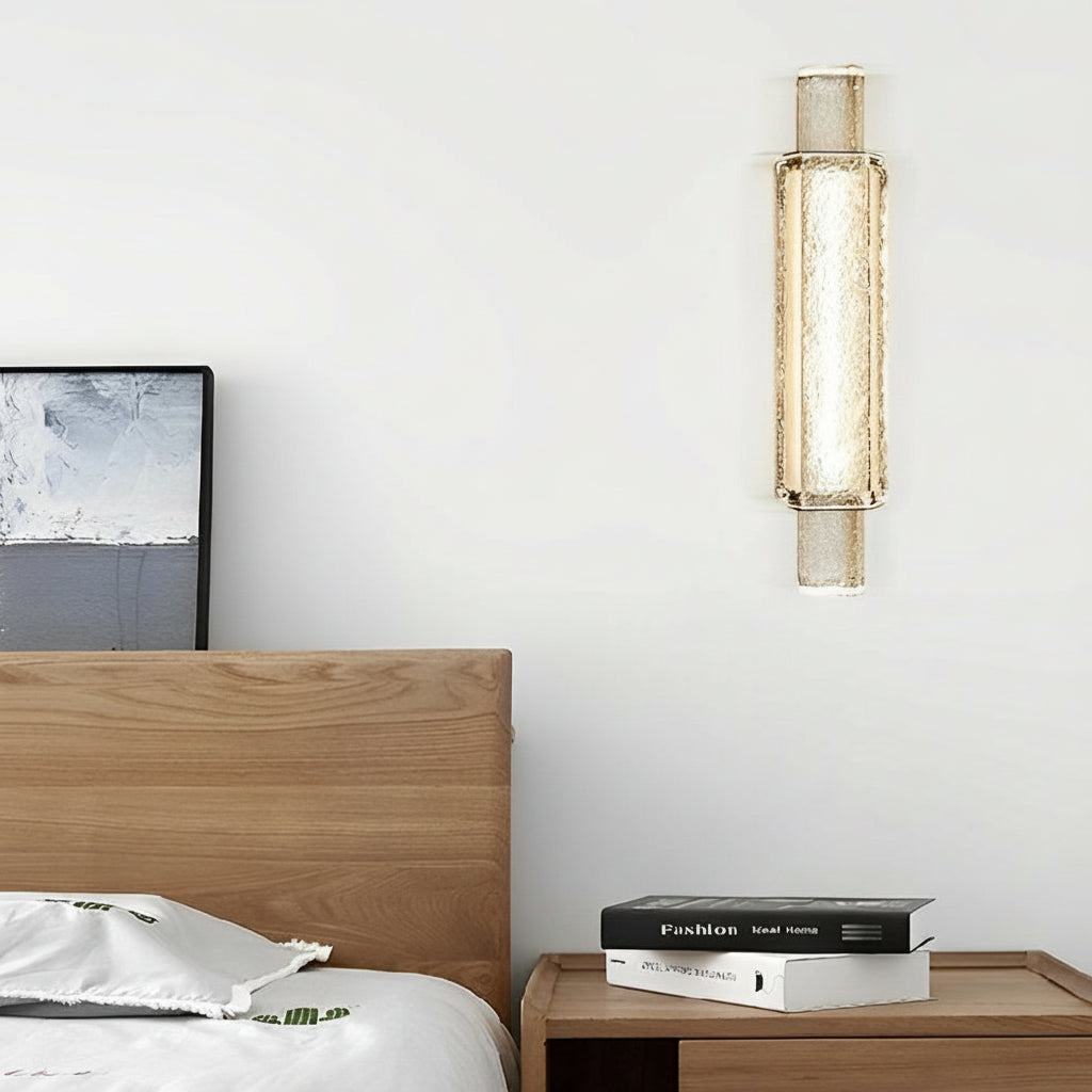 Freyza - LED Wall Sconce Light – Modern Minimalist Crystal Titanium Gold (Small / Large)