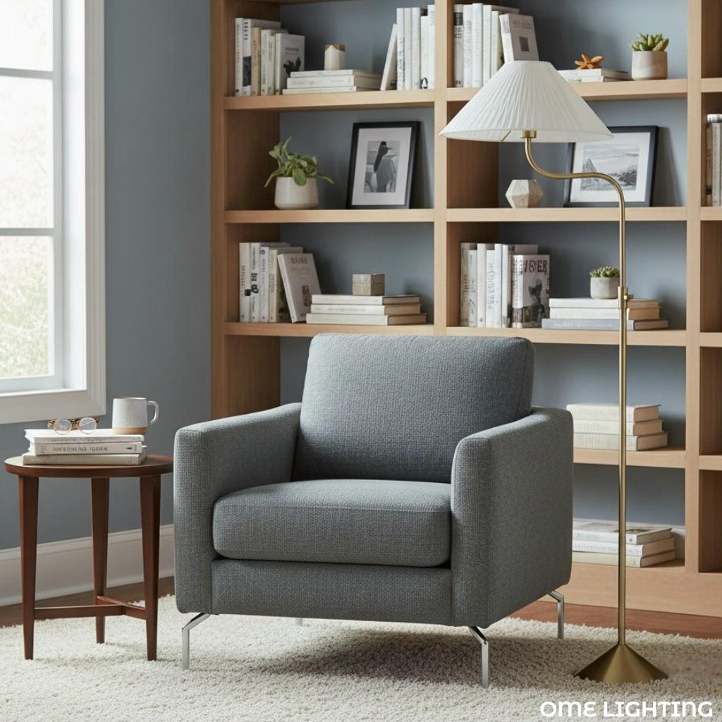 Freyza | Linen Floor Lamp – Contemporary Living Room Bedroom