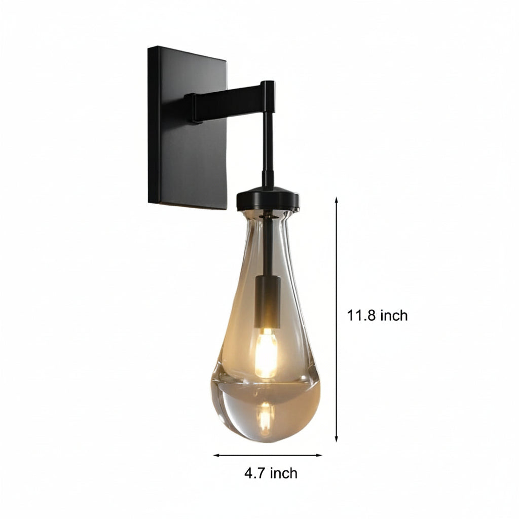 Freyza - LED Wall Sconce Light – Modern Water Drop Copper Crystal (50x21cm / 19.7x8.3in)