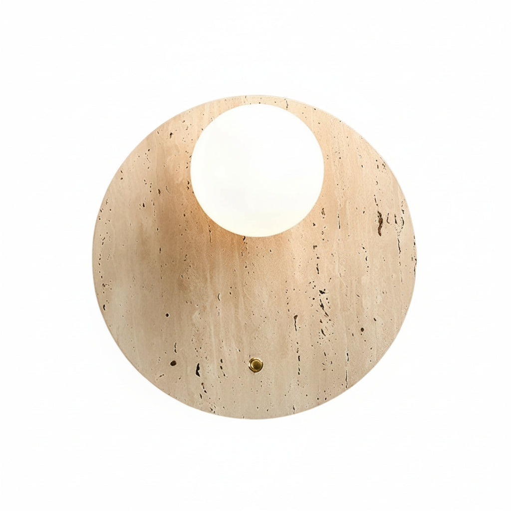 Freyza - Travertine Wall Sconce – Wabi-Sabi Yellow Natural Stone G9 LED (12-20cm)