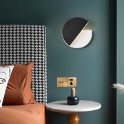 Freyza - LED Wall Sconce – Circular 350° Rotatable Black Acrylic (Integrated LED & 23cm)