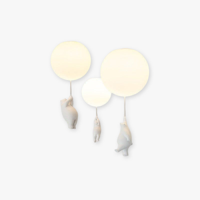 Freyza | Plafonnier à montage affleurant en forme d’ours avec ballon – chambre, couloir, cuisine