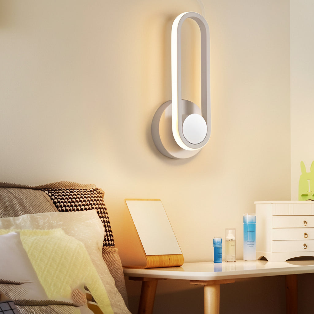 Freyza - Modern 330° Rotatable LED Nordic Wall Lamp – Adjustable Rounded Rectangular Sconce (Gold/Black/White)