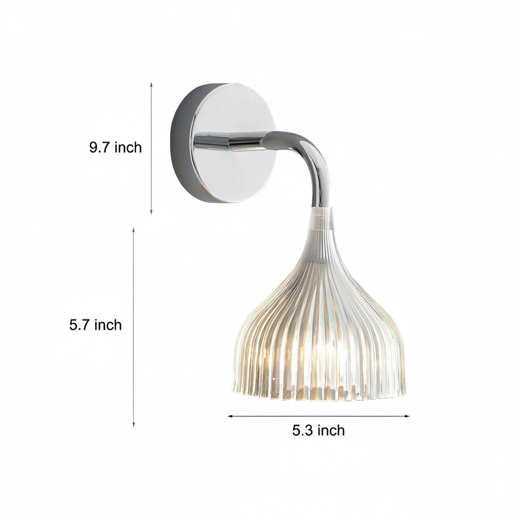 Freyza - LED Wall Sconce Light – Modern Nordic Pleated Iron PS (24x14cm / 9.4x5.3in)