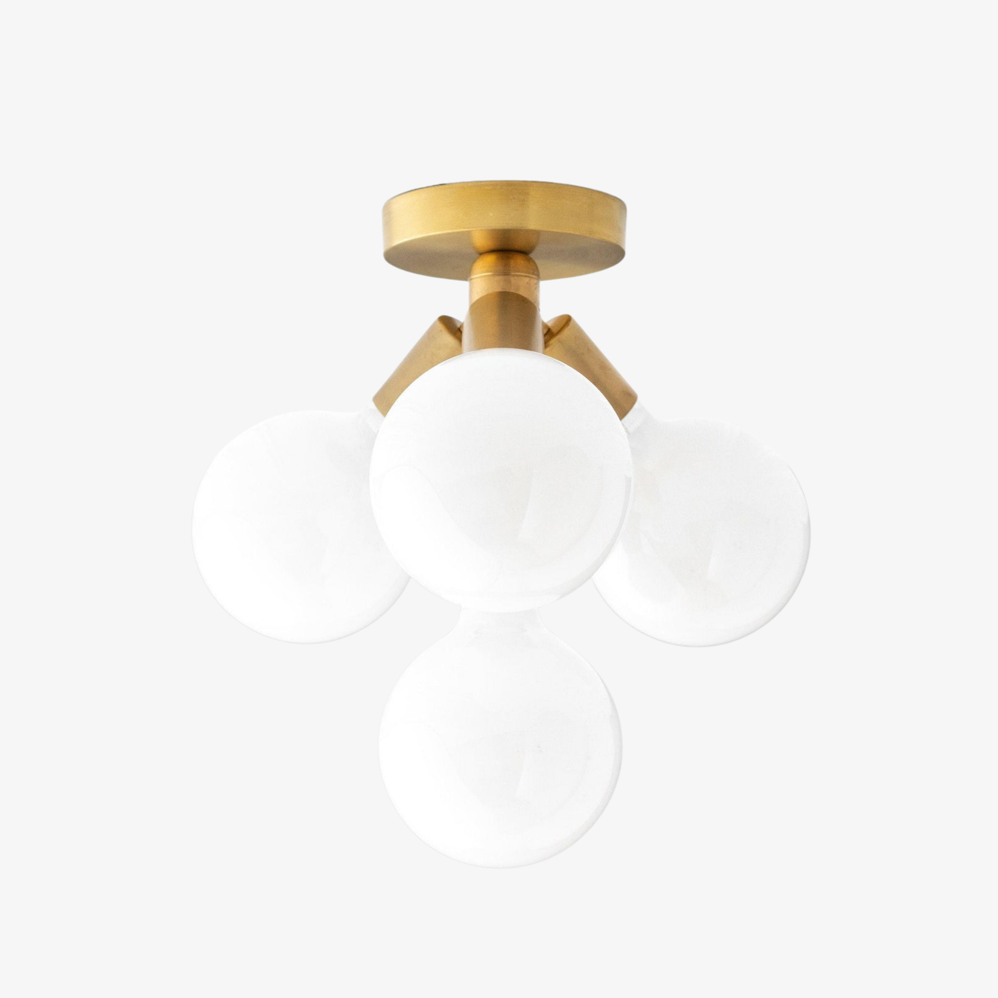 Freyza | Brass White Flush Mount Light – Bedroom Hallway