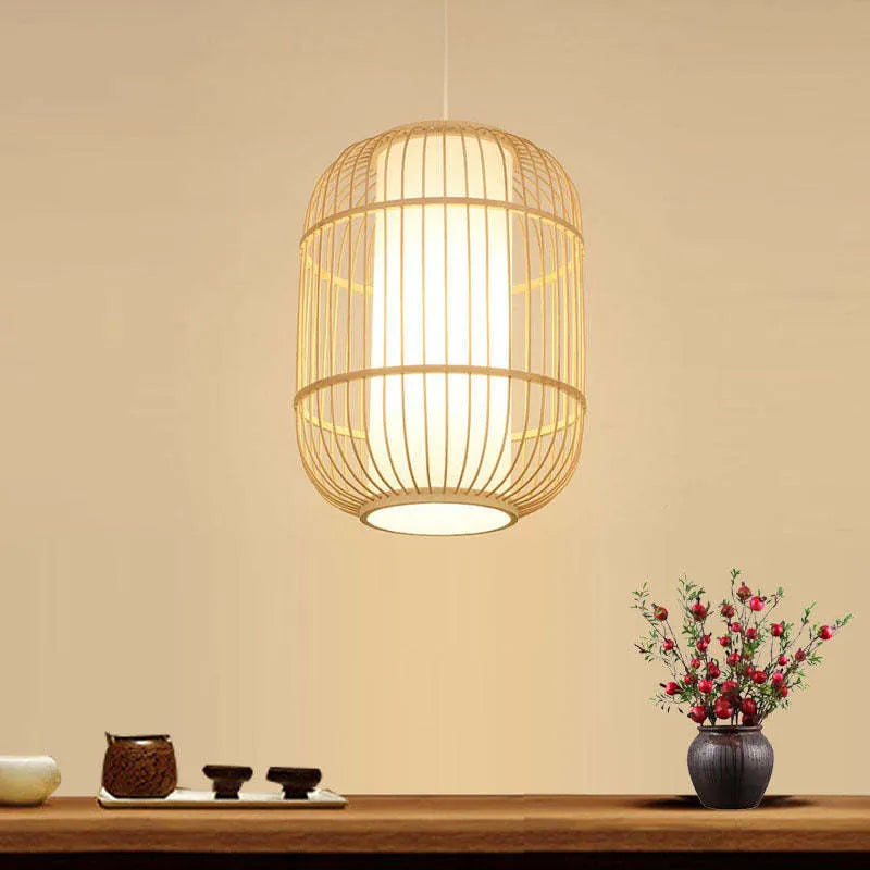 Freyza | Kuro Hand-Woven Knitted Rattan Pendant Light – Vintage Kitchen Dining Room