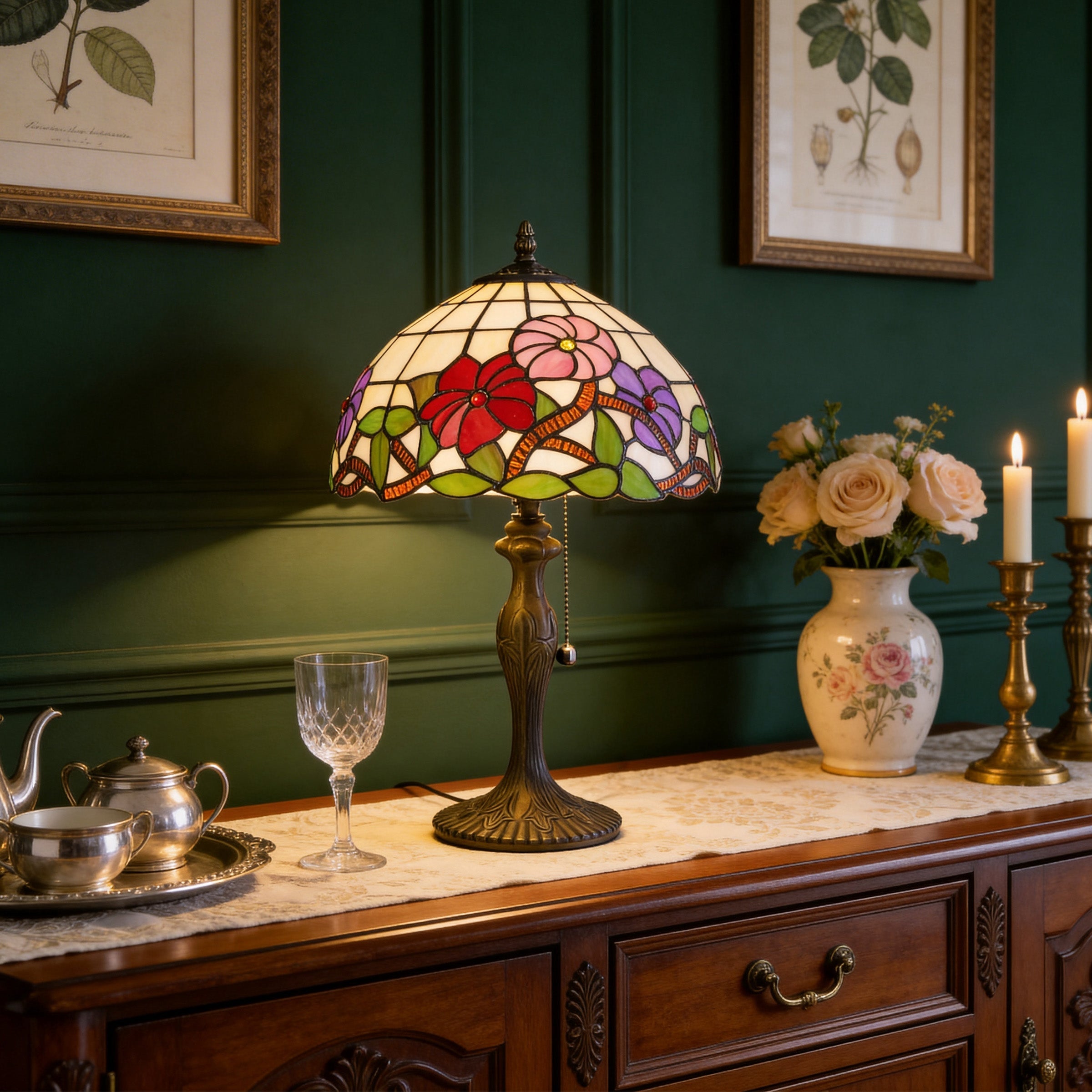FloraGlow | Elegant Handcrafted Stained Glass Table Lamp 3