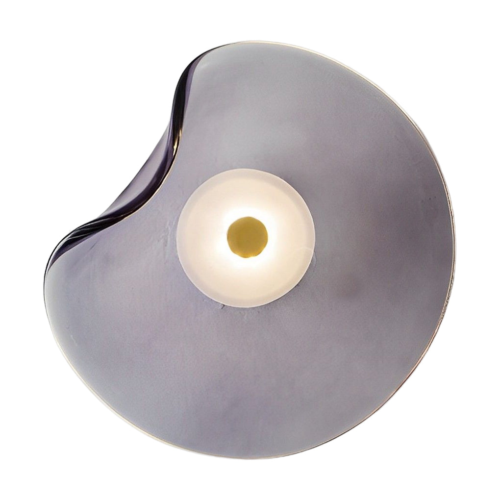 Freyza - Glass Wall Sconce – Irregular Round Brown Smoke Gray Purple LED (25cm)