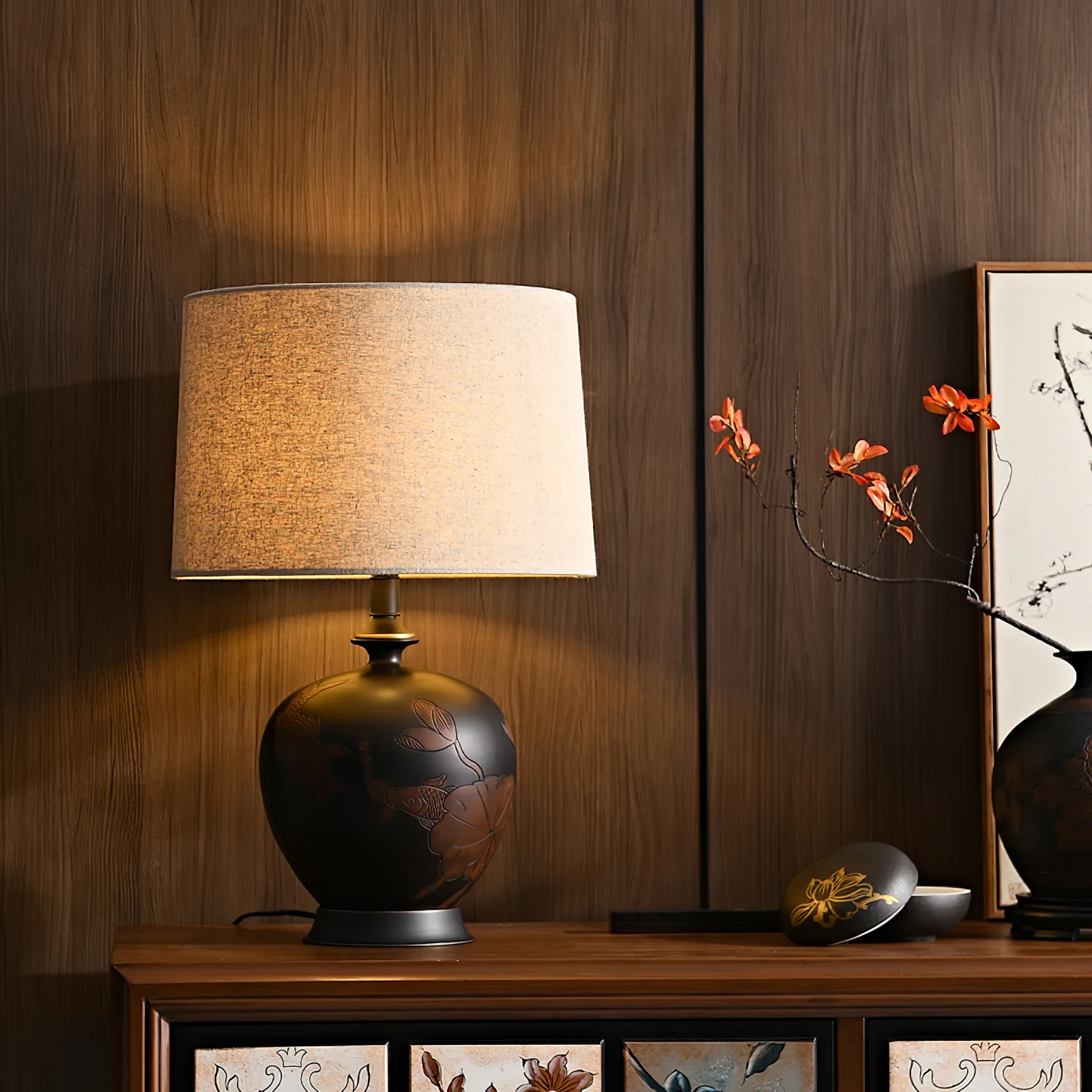 SerenityGlow | Elegant Minimalist Ceramic Table Lamp 4