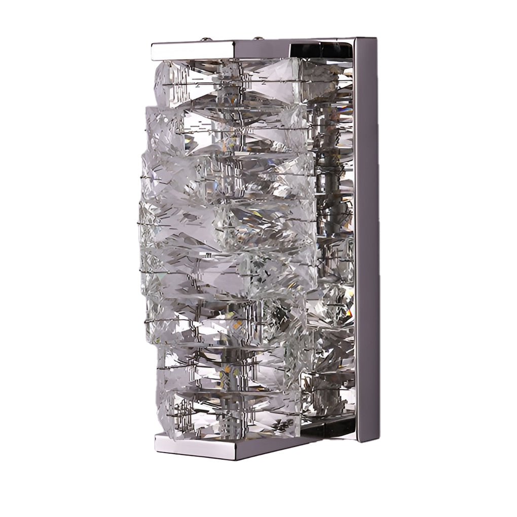 Freyza - Modern Crystal Pillar LED Wall Sconce – Luxury 3-Color Dimmable Wall Light (Gold/Silver)