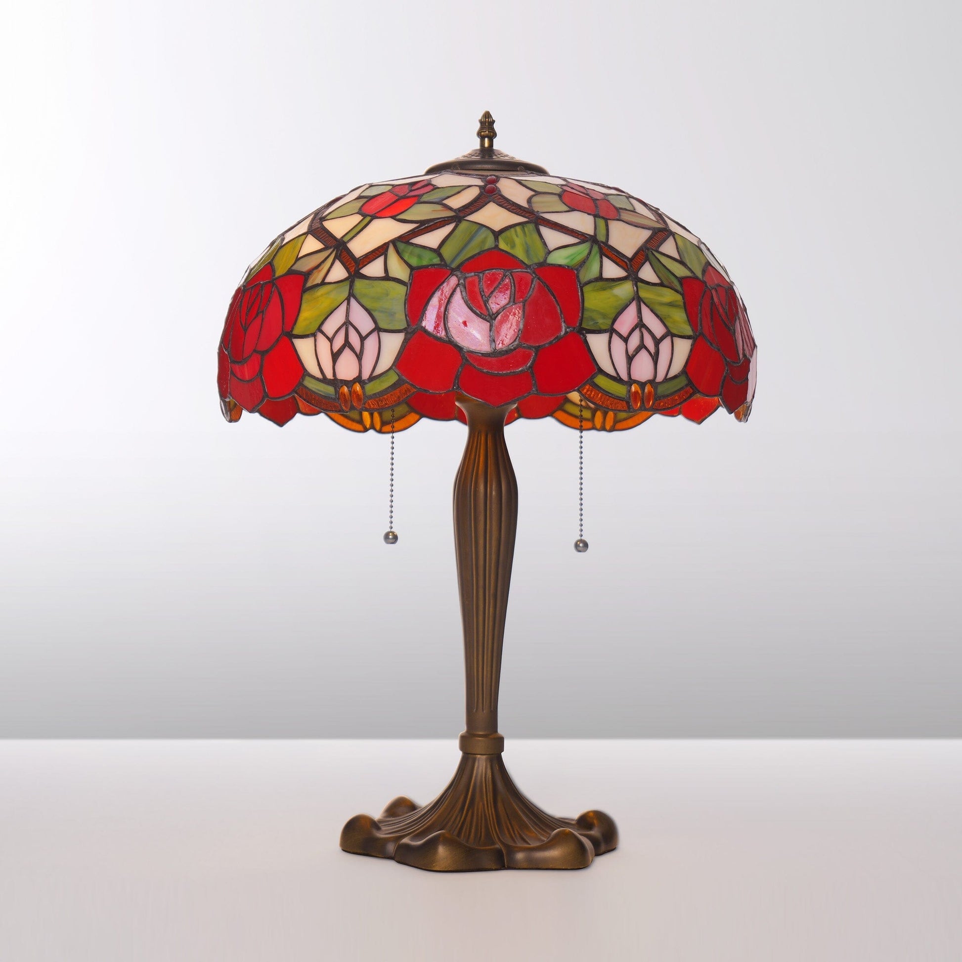 RoseGlass | Elegant Handcrafted Stained Glass Table Lamp 11