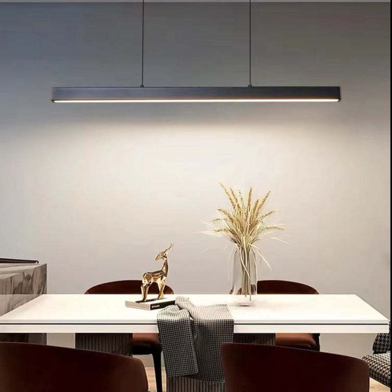 Freyza | Suspension linéaire noire moderne Thala – Cuisine moderne, salle à manger