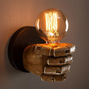 Freyza - Retro Industrial Fist Wall Sconce – Creative Hand-Shaped Art Deco Wall Lamp - E27, Black