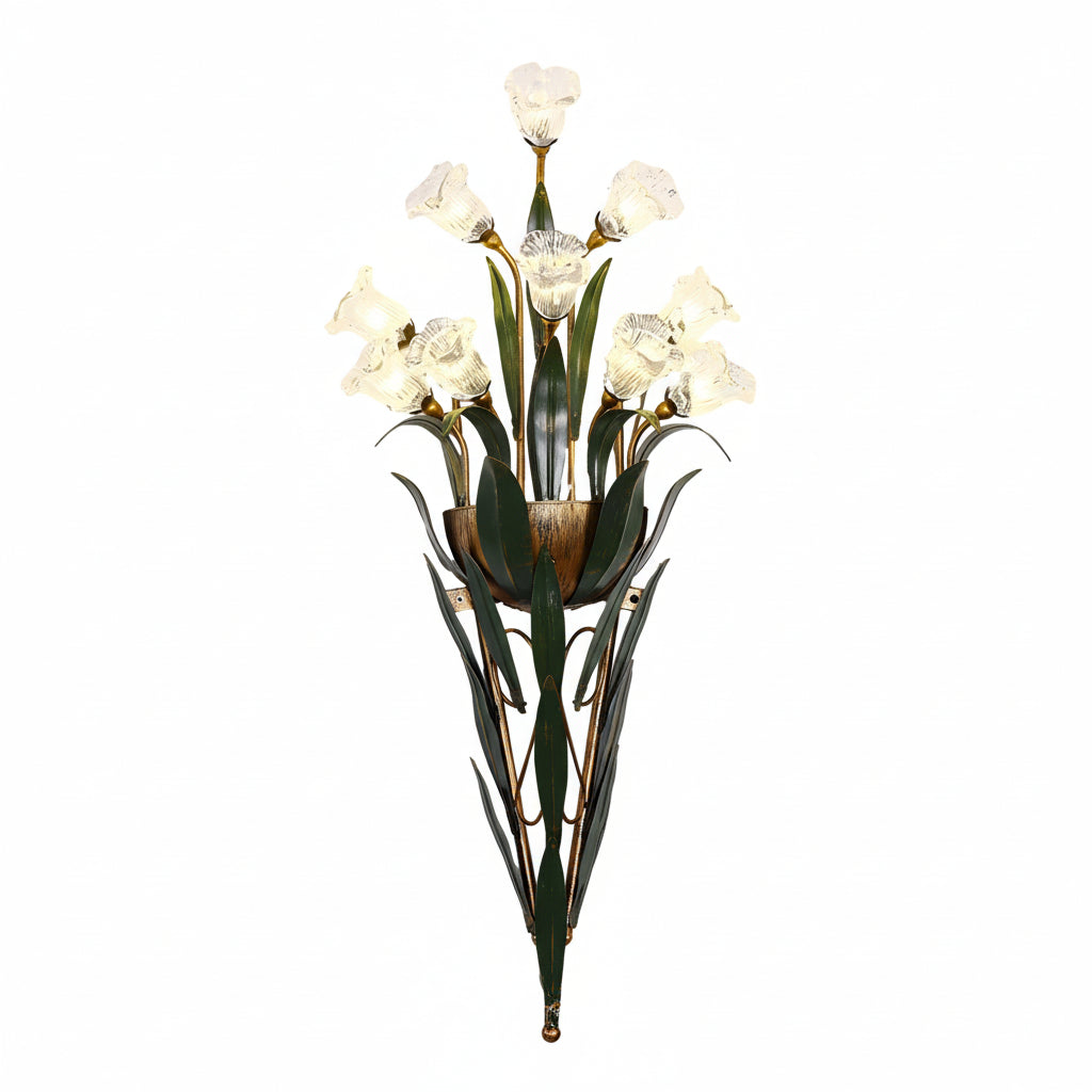 Freyza - Pastoraler Blumenstrauß Wandleuchte – Glas & Eisen Naturinspiriertes Kunstlicht (6/10-Licht)