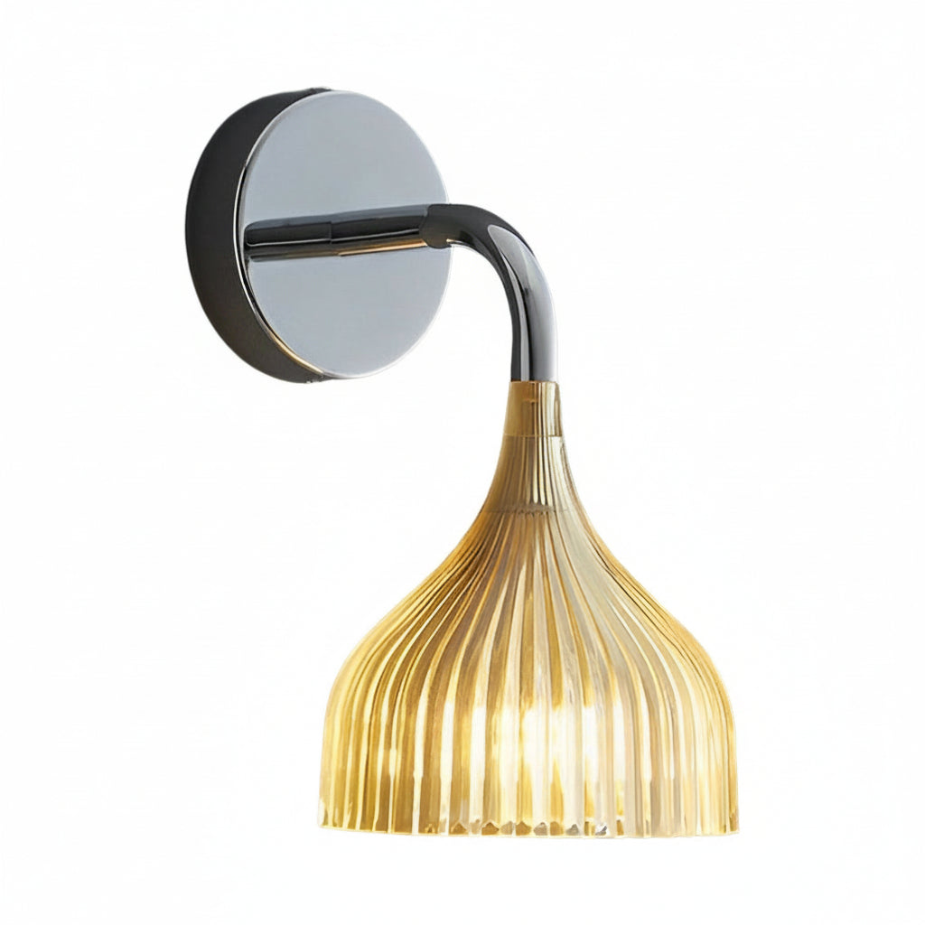 Freyza - LED Wall Sconce Light – Modern Nordic Pleated Iron PS (24x14cm / 9.4x5.3in)
