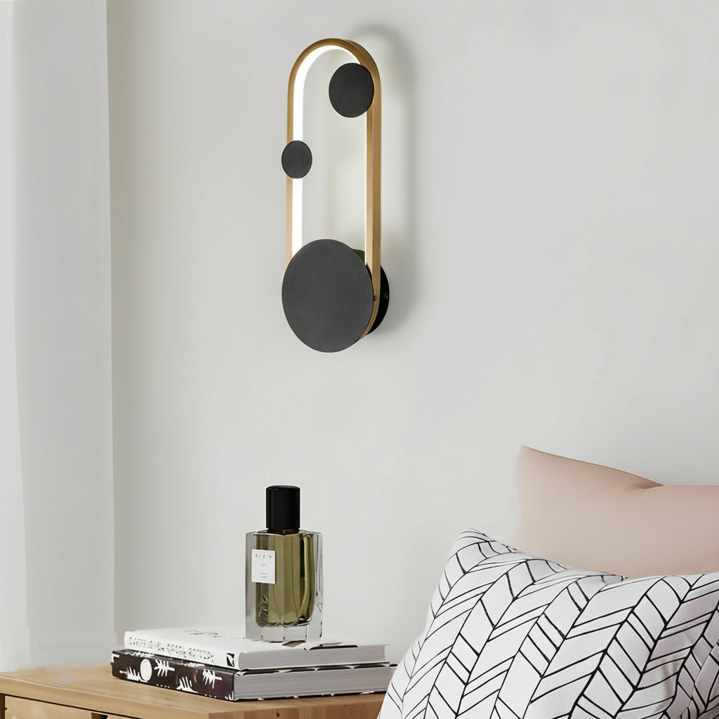 Freyza - LED Wall Sconce – Nordic Geometric Round Oval Iron Acrylic (3-Step Dimming & 13-40cm)