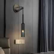 Freyza - LED Wall Sconce Light – Nordic Smoked Glass Copper (42x7cm / 16.5x2.8in)