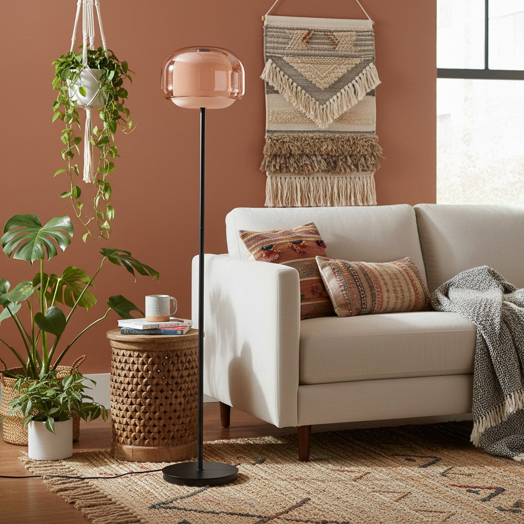 Freyza | Glass Floor Lamp – Modern Living Room Bedroom