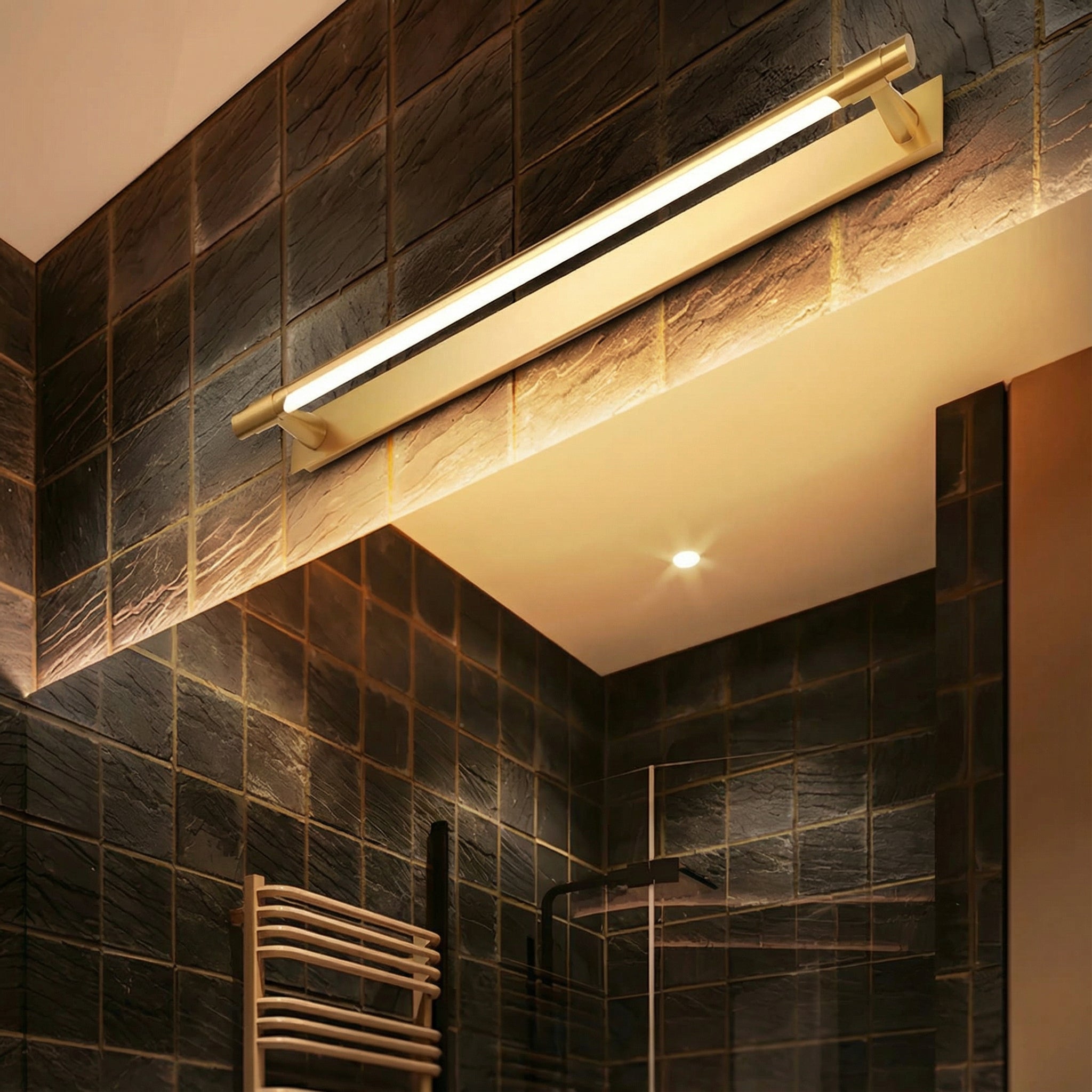 Freyza - LED Bathroom Vanity Light Wall Lamp Brushed Copper Black Mirror Cabinet 48cm-81cm