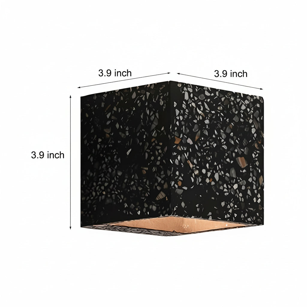 Freyza - Nordische Wandleuchte Würfel Auf/Ab Terrazzo-Stein G4 10cm / 4in quadratische industrielle Nachttischleuchte