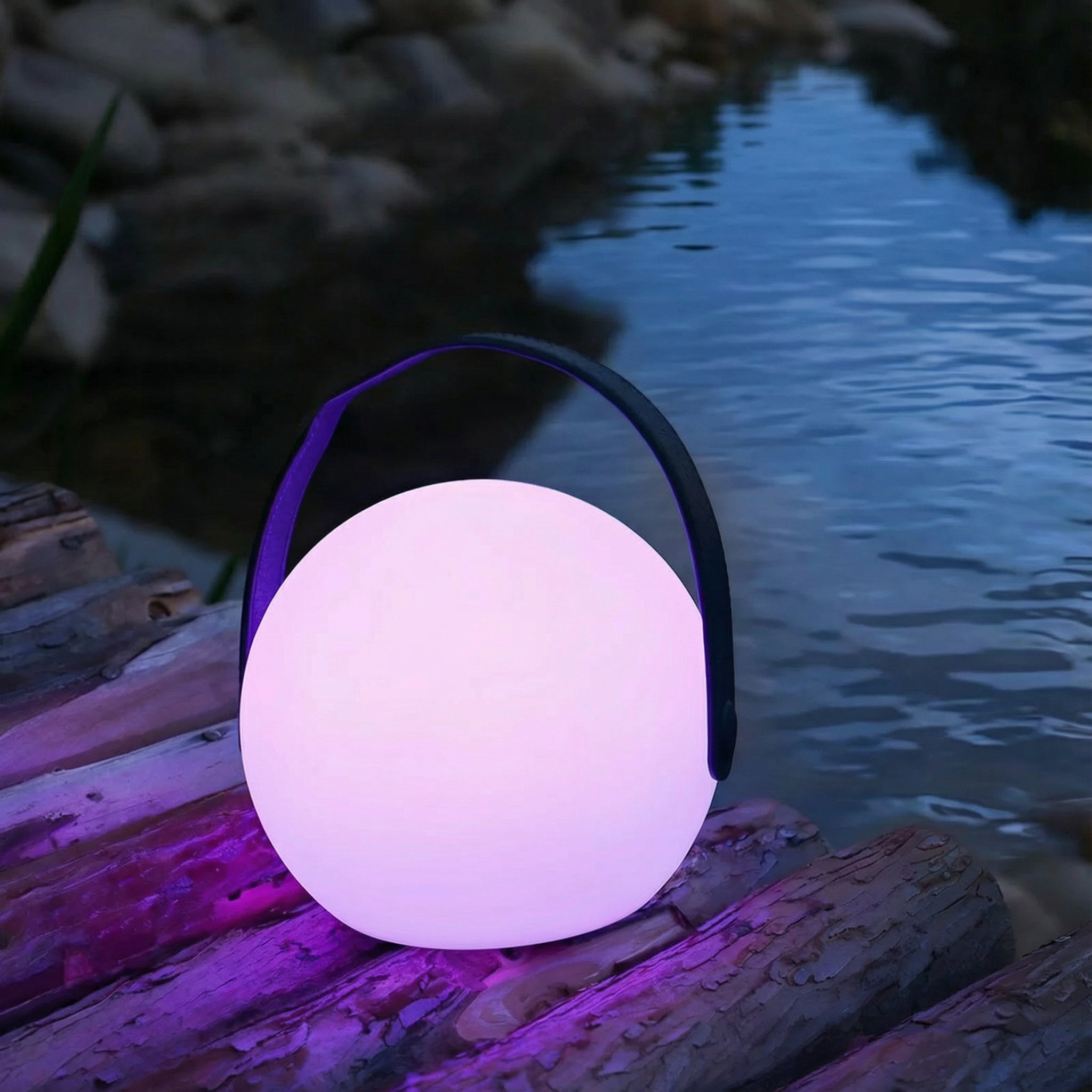 Freyza - Kugel Tischlampe Tragbar RGB LED Farbwechselnd 18cm / 7in